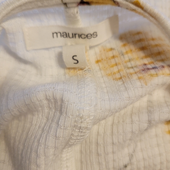 Maurices Long Sleeve V-Neck Cross Over Style Banded Floral Wrap Blouse Top Small - Picture 6 of 6